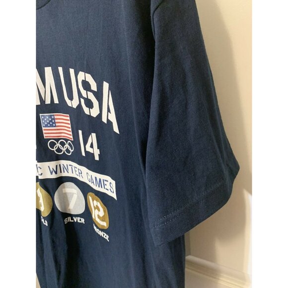 New TEAM USA APPAREL T Shirt 2014 Olympic Winter Games Win Count Men’s Sz L NWT - Picture 6 of 7